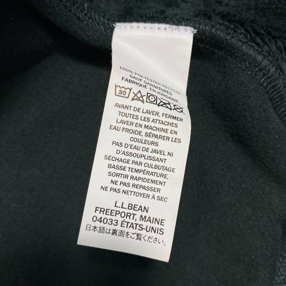 LL Bean Womens Vest Sweater Zip Up Fleece Recycled Black Sz 2XL - Picture 6 of 11